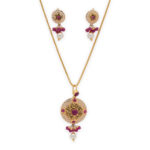 Royal Ruby Bloom Pendant Set
