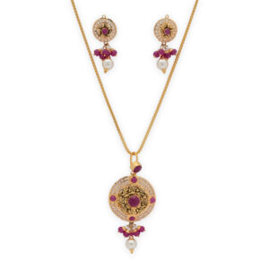 Royal Ruby Bloom Pendant Set