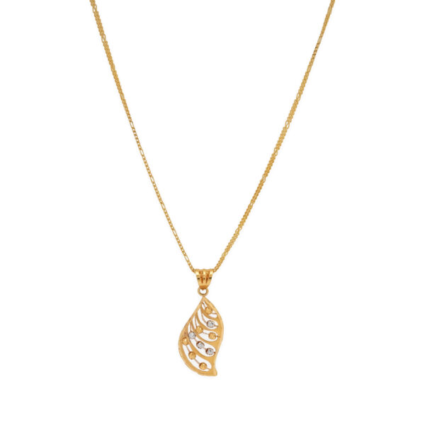 Sparkling Leaf Twist Pendant Set