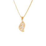 Sparkling Leaf Twist Pendant Set