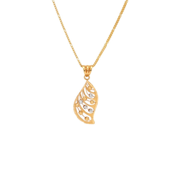 Sparkling Leaf Twist Pendant Set