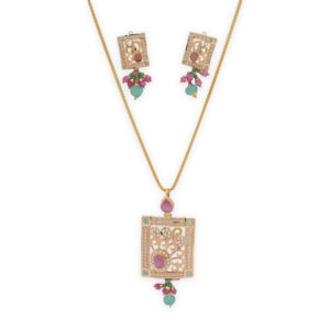 Regal Mosaic Square Pendant Set