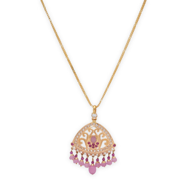 Blush Radiance Crescent Pendant Set