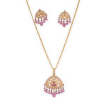 Blush Radiance Crescent Pendant Set