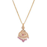 Pink Royale Kundan Pendant Set