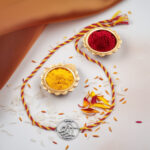 Auspicious "Shree" Rakhi with Silver-Toned Medallion