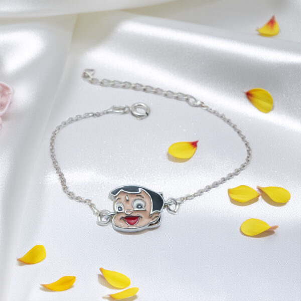 Cute Chhota Bheem Silver Kids Bracelet