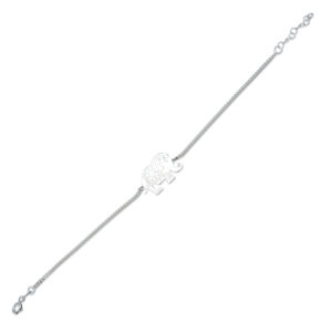 Regal Elephant Motif Silver Bracelet