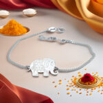 Regal Elephant Motif Silver Bracelet