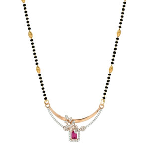 Elegant Rose Gold Mangalsutra with Ruby