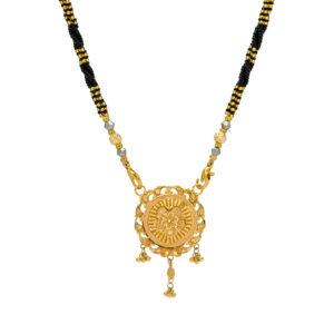 Elegant Traditional Gold Mangalsutra with Floral Pendant