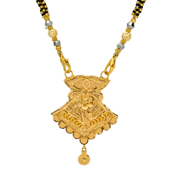 Elegant Traditional Gold Mangalsutra with Floral Motif
