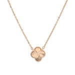 Elegant Floral Necklace & Earring Set in Rose Gold Finish