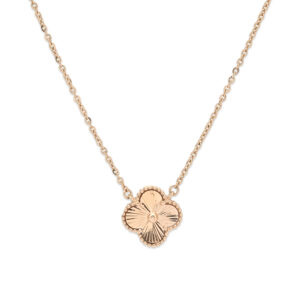 Elegant Floral Necklace & Earring Set in Rose Gold Finish