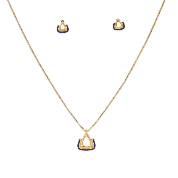 Modern Geometric Gold Pendant Set