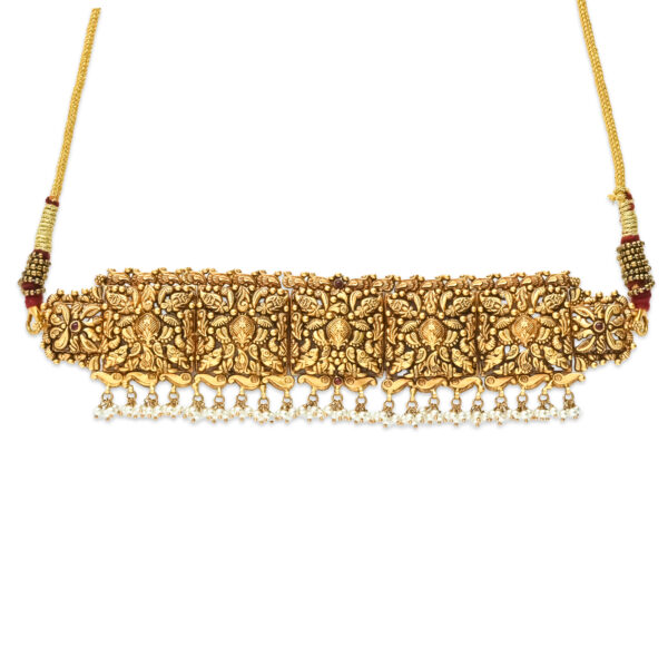 Temple Gold Floral Choker Necklace