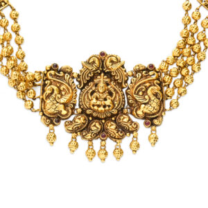 Divine Lakshmi Antique Gold Necklace