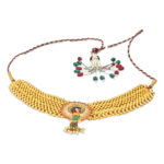 Gold  Peacock Choker Necklace
