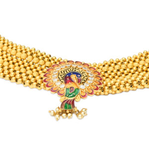 Gold  Peacock Choker Necklace