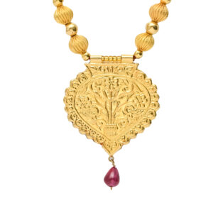 Traditional Indian Gold-Plated Temple Necklace