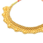 Gold Beaded Necklace with Adjustable Thread