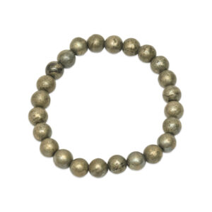 Pyrite Stone Beaded Stretch Bracelet