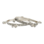 Elegant Antique Silver Bangles with Floral Engraving