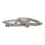 Elegant Sterling Silver Bangles with Dangling Charms