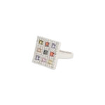 Multi-Gemstone Square Cocktail Ring
