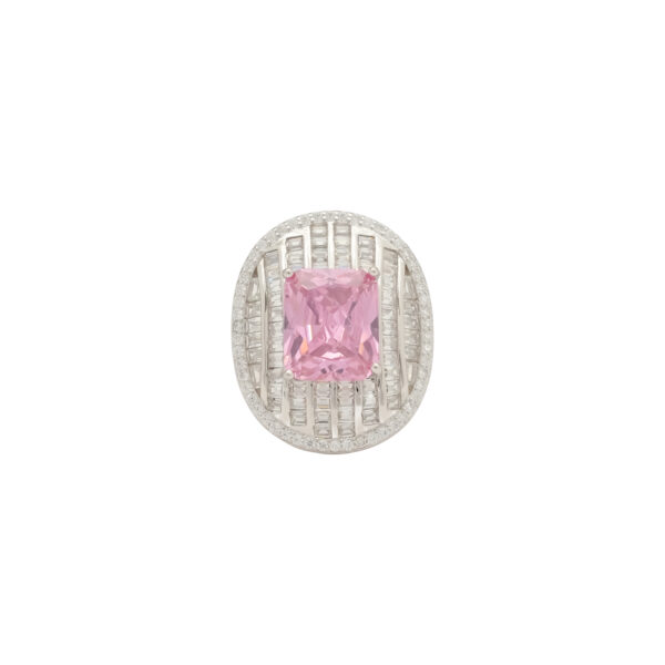 Radiant Elegance: Pink Sapphire Halo Ring