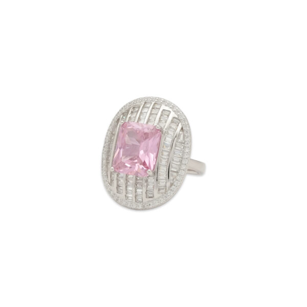 Radiant Elegance: Pink Sapphire Halo Ring