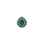 Emerald Teardrop Halo Ring