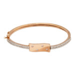 Modern Rose Gold-Plated Diamond-Studded Bracelet for Women