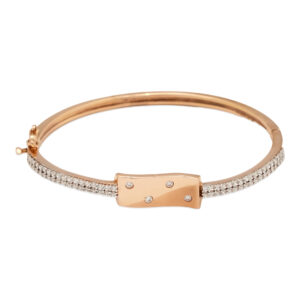 Modern Rose Gold-Plated Diamond-Studded Bracelet for Women
