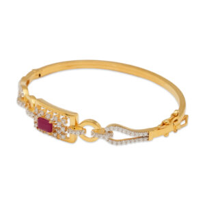 Luxury Gold Bracelet with Ruby Red Stone
