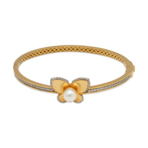 Butterfly Bracelet with Pearl CZ Detailing