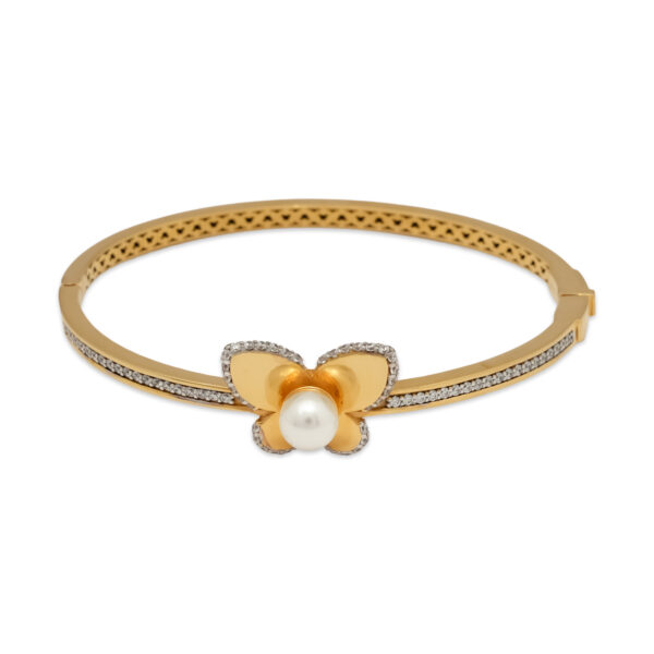 Butterfly Bracelet with Pearl CZ Detailing