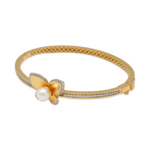 Butterfly Bracelet with Pearl CZ Detailing