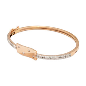 Modern Rose Gold-Plated Diamond-Studded Bracelet for Women