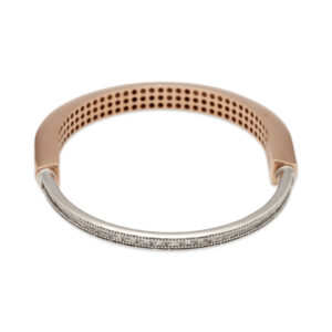 Contemporary Dual-Tone Geometric Bracelet in Rose Gold