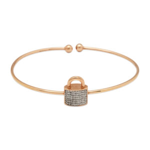 Zircon Lock Charm Bangle