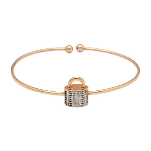 Zircon Lock Charm Bangle