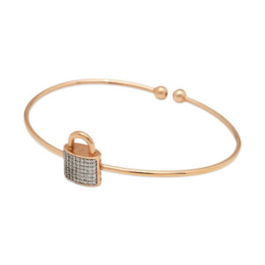 Zircon Lock Charm Bangle