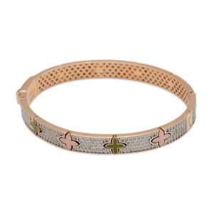 Enamel Clover Zircon bracelet