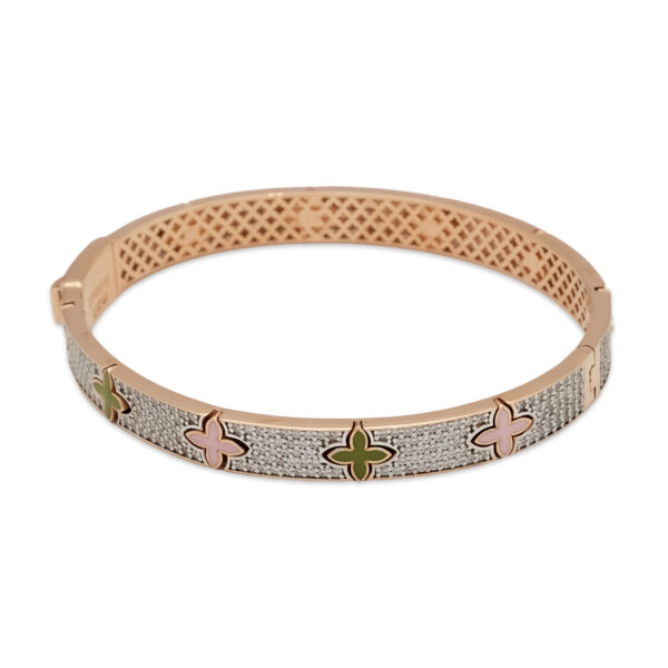 Enamel Clover Zircon bracelet