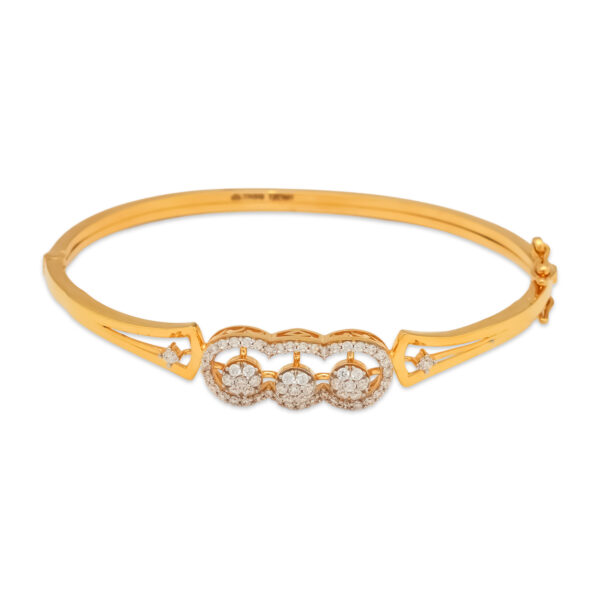 Triple Bloom zircon Gold Bangle