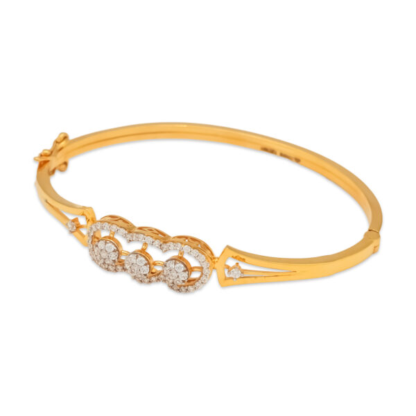 Triple Bloom zircon Gold Bangle