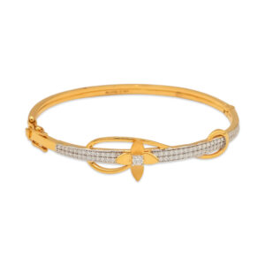Floral Elegance Gold & zircon bracelet