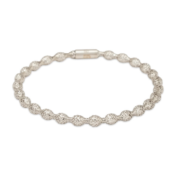 white gold Luxe Beaded Bracelet