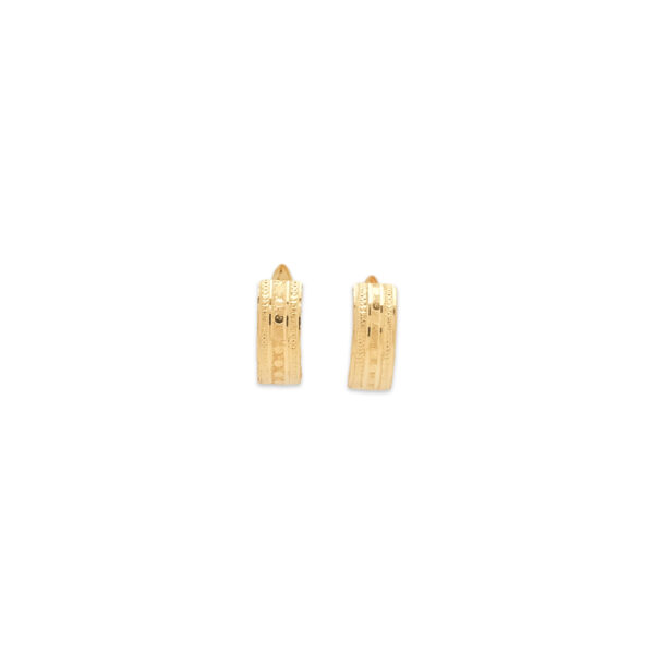 Classic Textured Gold Hoop Earrings